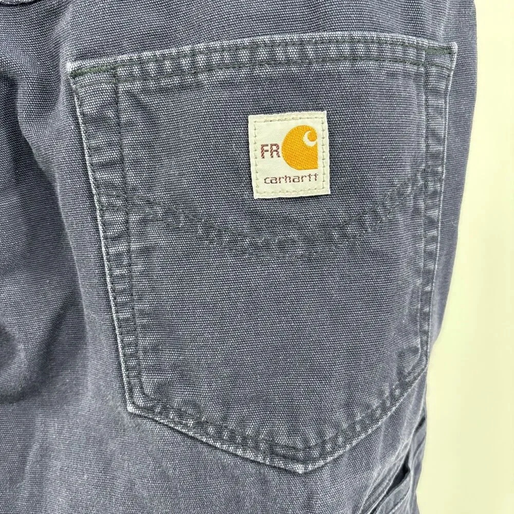 Carhartt Men's 35x32 Pants  Blue Canvas Original Fit  Fire resistant CAT2